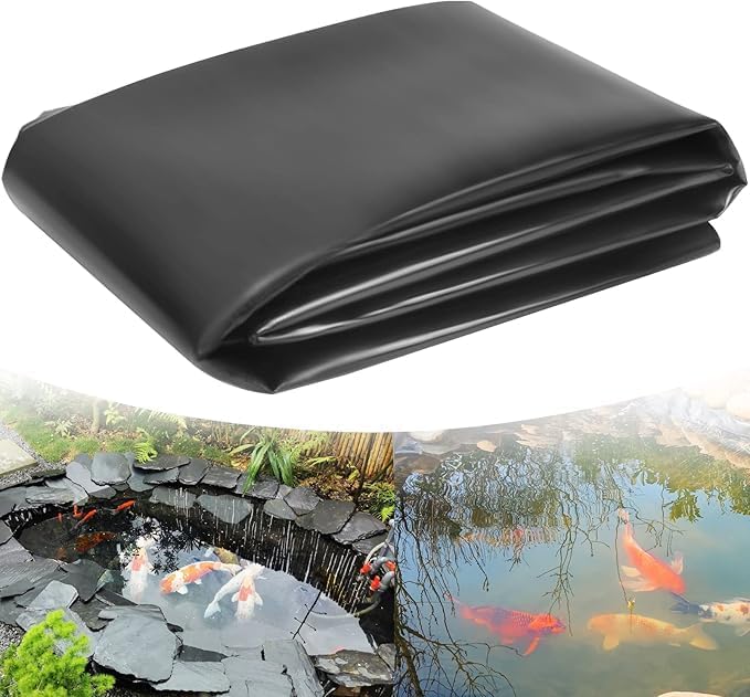 DGSL Pond Liner, 20 Mil 10 X 10 FT Pond Liners for Outdoor Ponds, HDPE Fish Pond Liner for Natural Looking Ponds, Aquaculture, Koi Ponds and Water Garden 68-517 Sq Ft Large Size Easy Cutting - Image 1